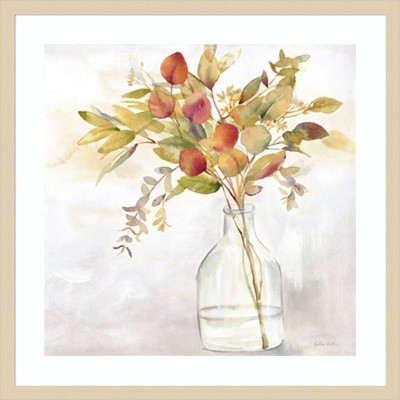 Eucalyptus Vase Fall I Framed Graphic Art Print in Natural Wood