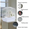 20.5 Inch Portable Travel Bird Cage, Parrot Cage with Handle, Stand, Food Container and Wooden Perch Birdcage for Lovebirds, Cockatiels, Parrots - 4 of 4