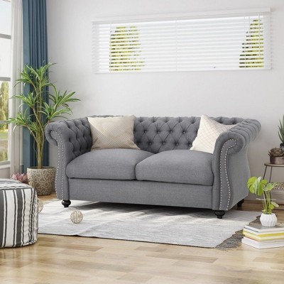 NicBex Classic Chesterfield Sofa Bed, Loveseat Sofa with Nailhead Trim & Rolled Arms for Bedroom,Living Room