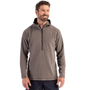 Clique Powder Recycled Fleece Mens Half Zip Hooded Pullover - 1 of 2
