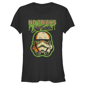 Juniors Star Wars No Tricks All Treats Zombified Stormtrooper T Shirt - 1 of 2