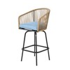Outdoor Bar Stools Set of 4, 4-Piece Patio Bar Stools W/Armrests, All Weather Rattan Bar Chairs with Backrest, Wicker Bar Stools for Backyard, Garden - 3 of 4
