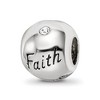 Black Bow Jewelry Sterling Silver, Enameled & Crystal Cross Faith Hope Love Bead Charm - 4 of 4