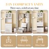 JVNOXK3-in-1 Vanity Set with LED Mirror and Storage Stool, Flip-Top Makeup Vanity with Adjustable Lighting and Storage Space - White - 4 of 4