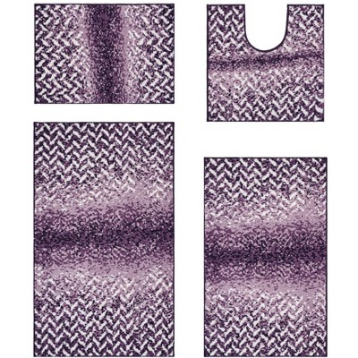 Casablanca Collection 100% Micro Polyester 4 Piece Bath Rug Set - Better Trends