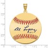 Black Bow Jewelry 14K Gold Plated Al Lopez Signature LG Enamel Baseball Pendant - 4 of 4