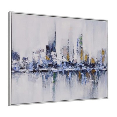 Carolina Living Cityscape Abstract Wall Art - Silver Frame - Small