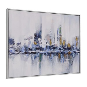 Carolina Living Cityscape Abstract Wall Art - Silver Frame - Small - 1 of 4