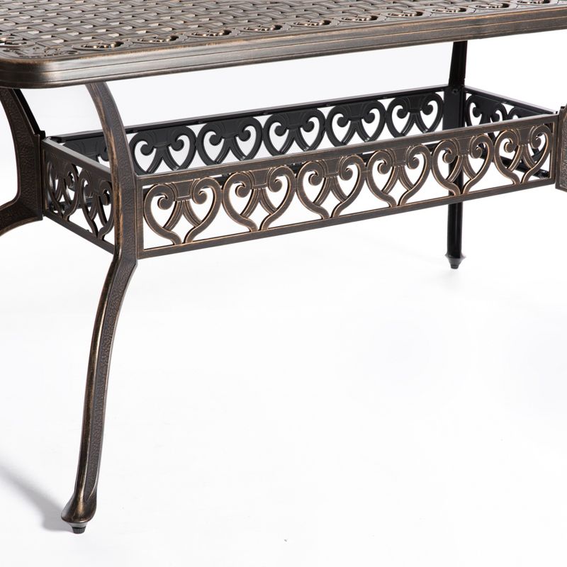 Gardenised Indoor and Outdoor Bronze Patio Dinning Table Bistro Cast Aluminum., 4 of 6