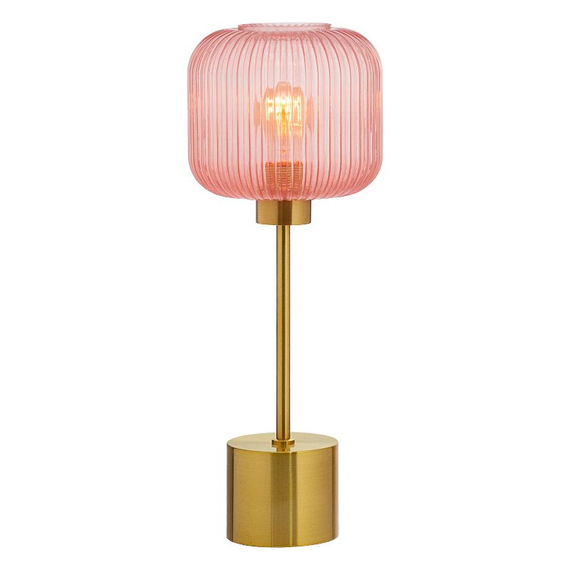21&#34; Jasmine Globe Shade Table Lamp Pink - River of Goods, 1 of 10