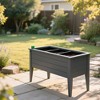 Infurnic Planters, Tall Raised Garden Bed Outdoor with Drain Holes, Standing Planter Box for Patio Balcony Backyard, Gray, 44.33"*29.92"*19.69" - 3 of 4