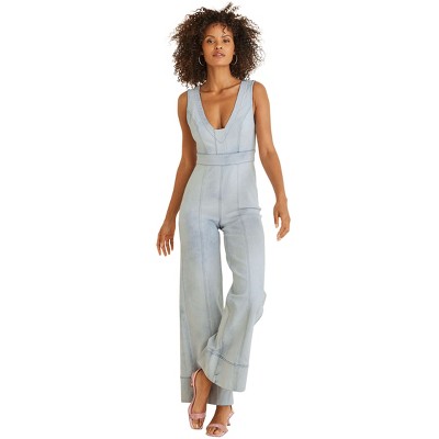 VENUS Womens Stretch Denim Jumpsuit