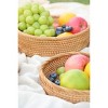 Aoibox Handmade Rattan Bread Basket, Round Wicker Fruit Serving Bowl, Natural Woven Decorative Kitchen Counter Organizer in Honey Brown - 3 of 4