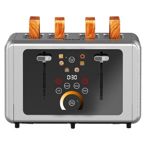 WHALL Stainless Steel Touchscreen Toaster 4 Slice, 6 Shade Settings, Bagel, Cancel, Defrost Functions - 1 of 4