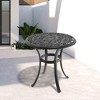 26.77-inch Cast Aluminum Patio Dining Round Table with a 1.88-inch with Umbrella Hole - 3 of 4