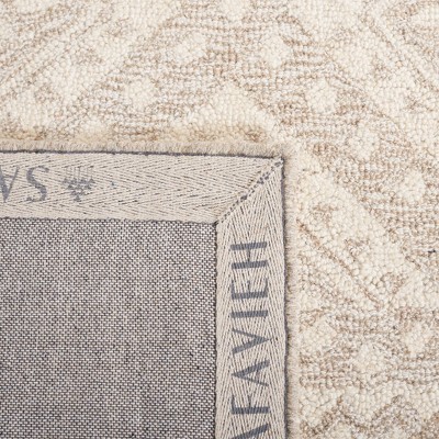 Handmade Beige and Ivory Tufted Wool Rug 2'3" x 9'