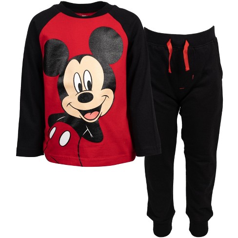 Disney Mickey Mouse Big Boys Long Sleeve Graphic T-Shirt & French Terry  Pants 14-16