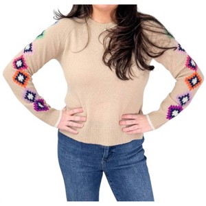 Women's Madison Fair Isle Sleeve Raglan Sweater - Alashan Cashmere - 1 of 3