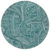 Teal Blue Aqua And Ivory Paisley Washable Indoor Outdoor Area Rug - 4 of 4