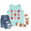 The Juniper Shop Strawberry Watercolor Chart Youth Tank Top - XS - Seafoam - 2 of 4