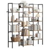 Column 5-Tier Bookshelf,Bookcase W/14 Display Shelves, Rustic Industrial Bookshelf With Frame, Modern Wide Large Book Shelf Book Case - 2 of 4