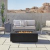 Aegean 50" Rectangle Steel Propane or Natural Gas Fire Pit Table in Black by Real Flame - 2 of 4