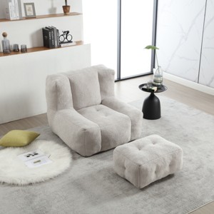 Bean Bag Chair Modern with Ottoman for Living Room and Bedroom 36.6in Wide-3irtyhousy - 1 of 4