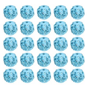 Unique Bargains Sparkling Disco Crystal Rhinestone Clay Beads DIY Craft Round Bead 0.4" 25 Pcs - 1 of 4
