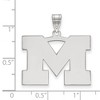 Black Bow Jewelry 10k White Gold Michigan Wolverines NCAA Large Pendant - 2 of 3