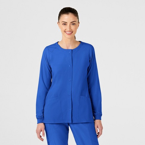 W123 Womens Crew Neck Warm Up Scrub Jacket – Wink Scrubs