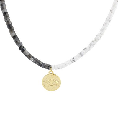 Slate by Rebl Beads & Pendant Necklace  Stainless Steel