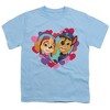 Paw Patrol Lots of Valentine's Day Love With Skye and Chase Kids T Shirt for Youth Boys and Girls, Light Blue - 2 of 4