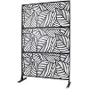 Grungis Matrix Metal Decorative Patio Screens,Freestanding Decorative Privacy Fence Panels with Leaf Pattern for Deck Balcony,76" H×48" W - 2 of 4