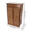 YIYIBYUS Bamboo Shoe Storage Cabinet 5 Tier Entryway Shoe Organizer with 1 Drawer and 2 Doors - 3 of 4