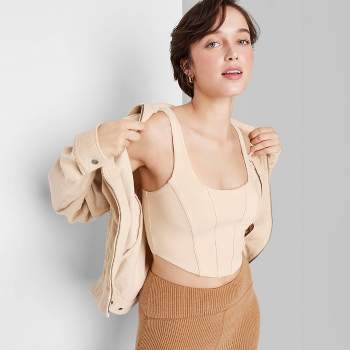Women's Slim Fit Sweatshirt Bra Tank Top - Wild Fable™ Cream 4x : Target
