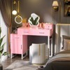 Aheaplus Vanity Desk with 4 Storage Drawers, Modern Makeup Vanity Table with Charging Station - 3 of 4