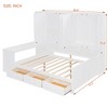 Twin/Full Size Wooden Daybed with All-in-One Desk, Shelves & 3 Drawers, Space-Saving Furniture with 400lb Capacity, White/Gray - ModernLuxe - 4 of 4