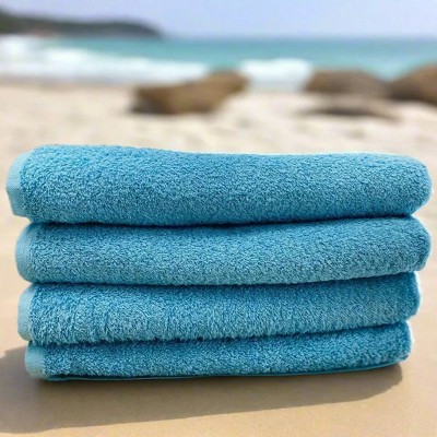 Aqua Blue Beach Towels in size 27"X54" Vat Dyed By Rifz Textiles