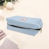 Unique Bargains Corduroy Rectangular Letter Makeup Bag Sky Blue 1 Pc - 3 of 4