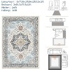 Washable Vintage Floral Area Rug, Non-Slip Retro Carpet, Soft Low-Pile for Living Room, Bedroom, Hallway, Neutral Tones - 2 of 4