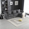 112.2'' Modern L-Shaped Sectional Sofa with Movable Pedals, Detachable Armrests, and Chenille Fabric - 2 of 4