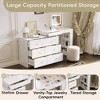 FONTOI 59.9"W Vanity Desk with Mirror Flip-Top Tabletop 7 Drawers and 9 Compartments for Bedroom Dressing Room, White/Brown, 59.9"*15.7"*30.1" - 4 of 4