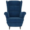 vidaXL Modern Velvet Armchair in Blue - Stylish and Comfortable Seating Solution with Plywood Frame and Padded Seat - 3 of 4