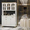 ORRD 6-Door Kitchen Buffet with Glass Doors & 2 Drawers | Vintage Storage Cabinet with Adjustable Shelves & Anti-Tip Strap，White - 2 of 4