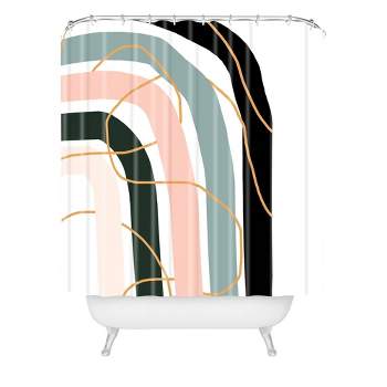 Aleeya Jones Unsettled Rainbow Shower Curtain Blue/Pink - Deny Designs