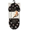 Memoi Women's 5 Pair Pack Studious Cats Fine Edge No Show Liner Socks Black One Size - 3 of 4