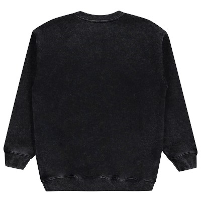 The Powerpuff Girls Ladies Powerpuff Girls Tiedye Sweatshirt - Powerpuff Girls Crewneck Sweatshirt - Blossom Bubble and Buttercup Sweatshirt (Black Wash, Large) — фото 2