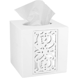 Creative Scents Mirror Janette Square White Tissue Box Cover - 1 of 4