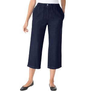 Woman Within Women's Plus Size Petite 7-Day Denim Capri - 1 of 4