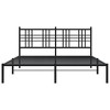 vidaXL Metal Bed Frame without Mattress with Headboard Black 59.1"x78.7" - 4 of 4